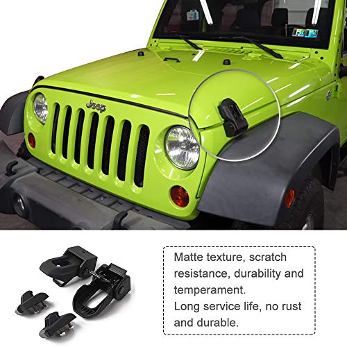 A ABIGAIL OEM Original Latch Locking Hood Catch Kit Compatible with Jeep Wrangler JK 2007-2018 Stainless Steel Hood Catches Kit - Image 2