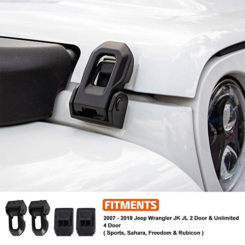 A ABIGAIL OEM Original Latch Locking Hood Catch Kit Compatible with Jeep Wrangler JK 2007-2018 Stainless Steel Hood Catches Kit - Image 3