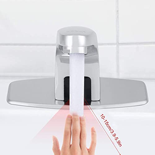 RFV1 Automatic Brass Sensor Tap for Bathroom, Touch Less Hand Free Sensor Tap for Washbasin with Foam Flow Water, 5 Inch Height. AC and Battery Operated (Cold Only) - Image 3