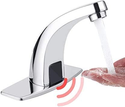 RFV1 Automatic Brass Sensor Tap for Bathroom, Touch Less Hand Free Sensor Tap for Washbasin with Foam Flow Water, 5 Inch Height. AC and Battery Operated (Cold Only) - Image 2