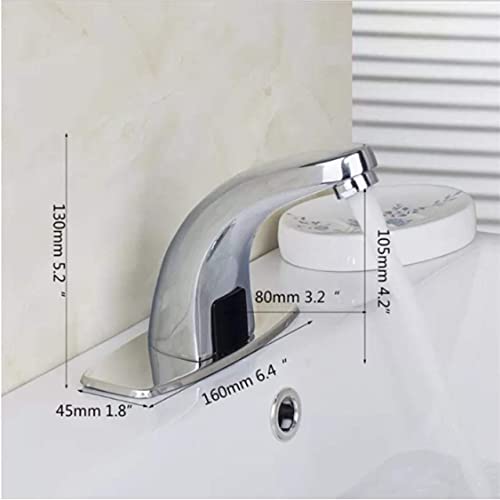 RFV1 Automatic Brass Sensor Tap for Bathroom, Touch Less Hand Free Sensor Tap for Washbasin with Foam Flow Water, 5 Inch Height. AC and Battery Operated (Cold Only) - Image 5