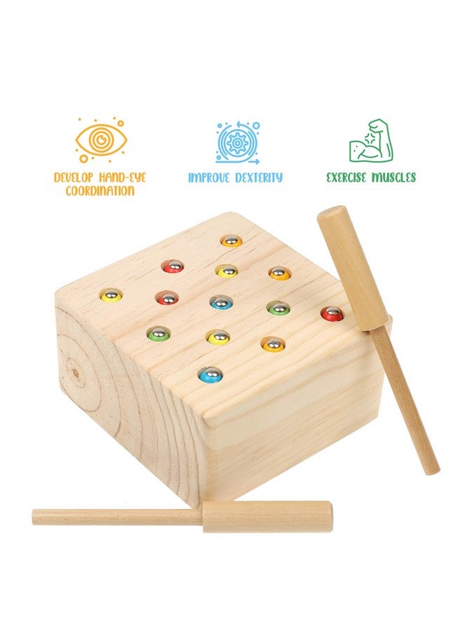 بوكسيكي كيدز ألعاب مونتيسوري الخشبية من بوكسيكي للأطفال الرضع والأطفال الصغار، مع مهارات حركية دقيقة، ولعبة دودة مغناطيسية للأطفال من سن 3 سنوات - Image 2