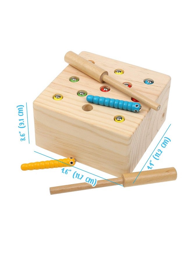 بوكسيكي كيدز ألعاب مونتيسوري الخشبية من بوكسيكي للأطفال الرضع والأطفال الصغار، مع مهارات حركية دقيقة، ولعبة دودة مغناطيسية للأطفال من سن 3 سنوات - Image 5