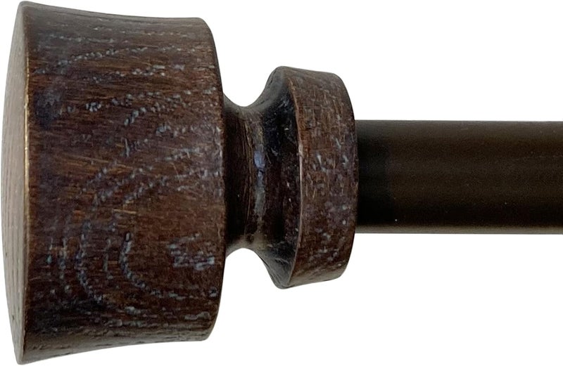 Decopolitan Stockton 2648 Inch Adjustable Curtain Rod Set 58 Inch Diameter in Walnut - Image 1