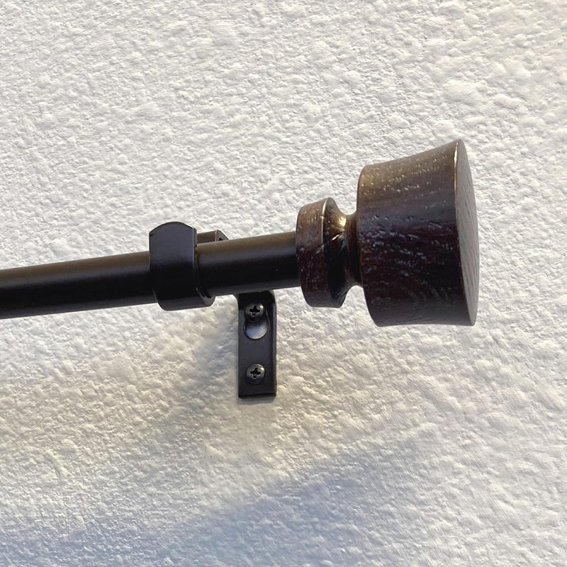 Decopolitan Stockton 2648 Inch Adjustable Curtain Rod Set 58 Inch Diameter in Walnut - Image 2