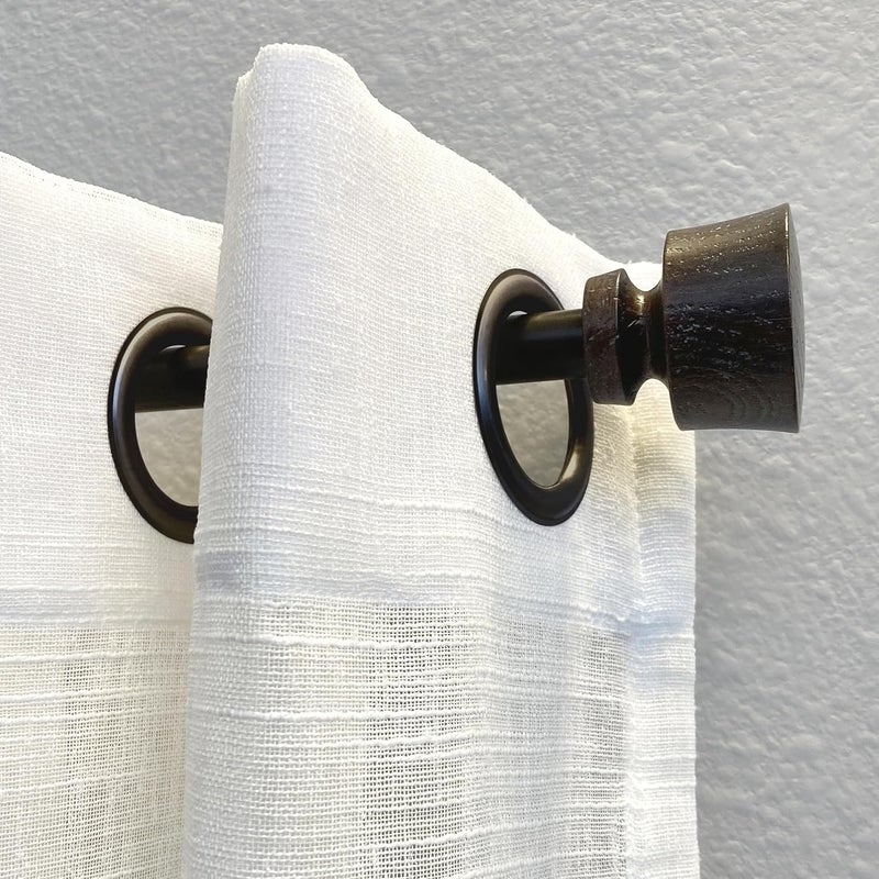 Decopolitan Stockton 2648 Inch Adjustable Curtain Rod Set 58 Inch Diameter in Walnut - Image 3