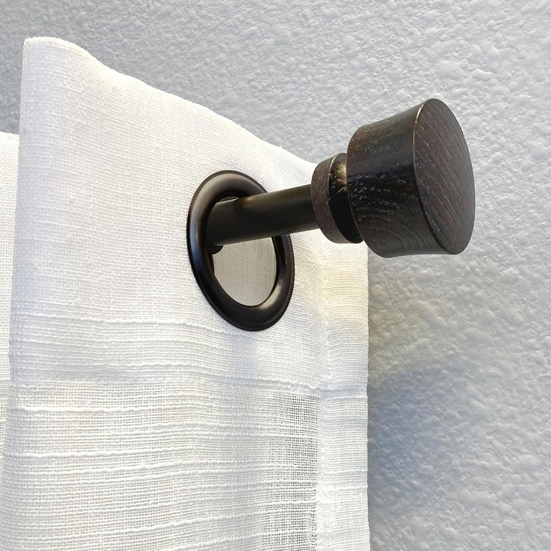 Decopolitan Stockton 2648 Inch Adjustable Curtain Rod Set 58 Inch Diameter in Walnut - Image 4