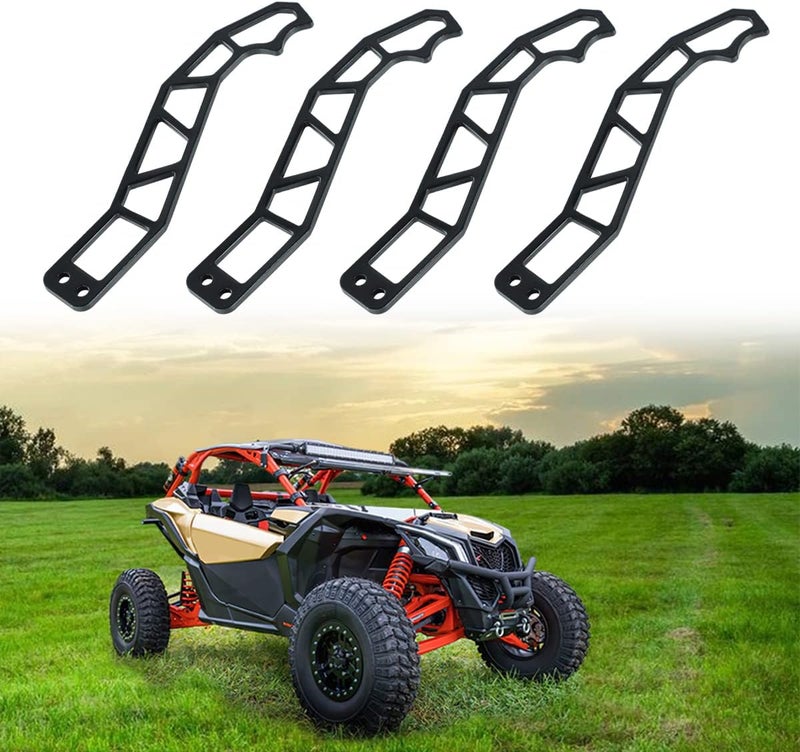 CPOWACE 4PCS X3 Door Handles for Can Am Maverick X3 Max Turbo 2017-2021 - Black Metal Latches - Image 1
