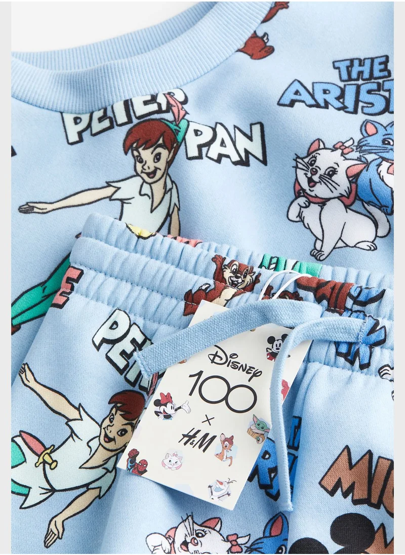 H&M Kids Aop Sweatshirt & Sweatpants Set