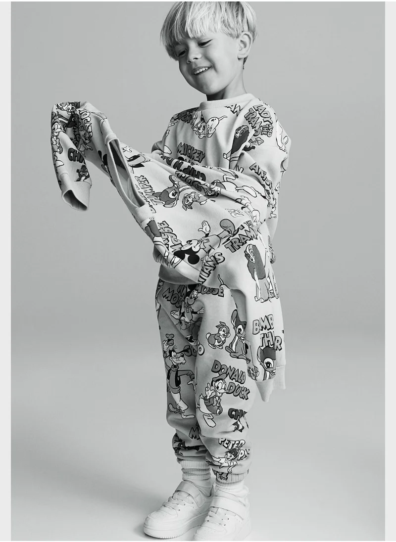 H&M Kids Aop Sweatshirt & Sweatpants Set