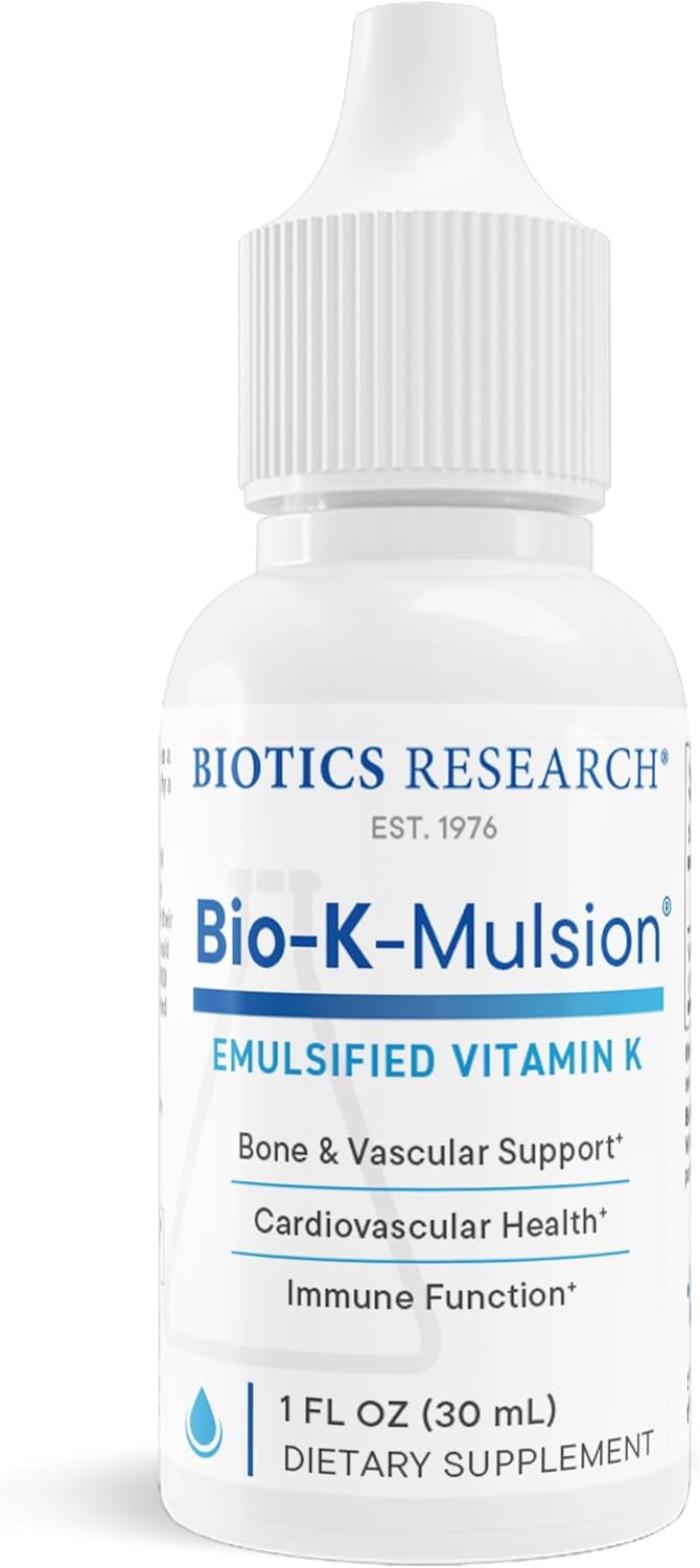 Biotics Research قطرات فيتامين ك السائلة من بيولوجيك ريسيرش بيو ك ملشن 500 ميكروغرام فيتامين ك1 فيتوناديون للبالغين مكمل فيتامين ك صحة العظام صحة القلب دعم تخثر الدم 1 أونصة سائلة - Image 1