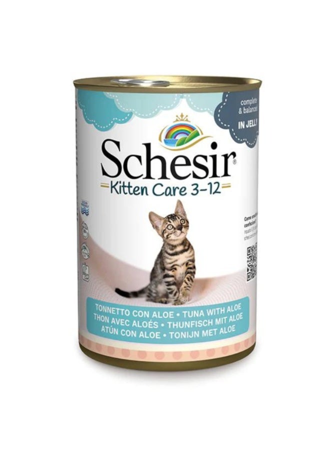 Schesir 6 pcs-Schesir Kitten Care- Can In Jelly 3-12 Tuna with Aloe Wet Food 140g (Min Order - 6pcs) - Image 1
