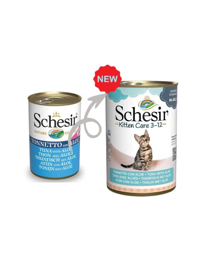 Schesir 6 pcs-Schesir Kitten Care- Can In Jelly 3-12 Tuna with Aloe Wet Food 140g (Min Order - 6pcs) - Image 3