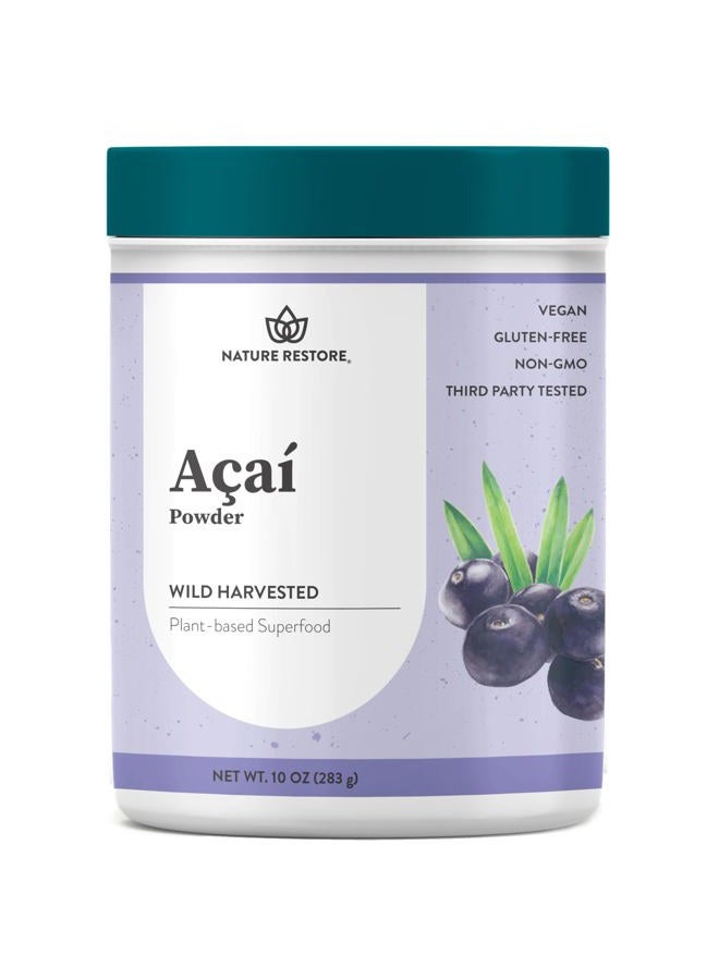 Nature Restore Wild Harvested Acai Berry Powder, 10 Ounces, Non GMO, Gluten Free, Brazilian Wild Grown - Image 1