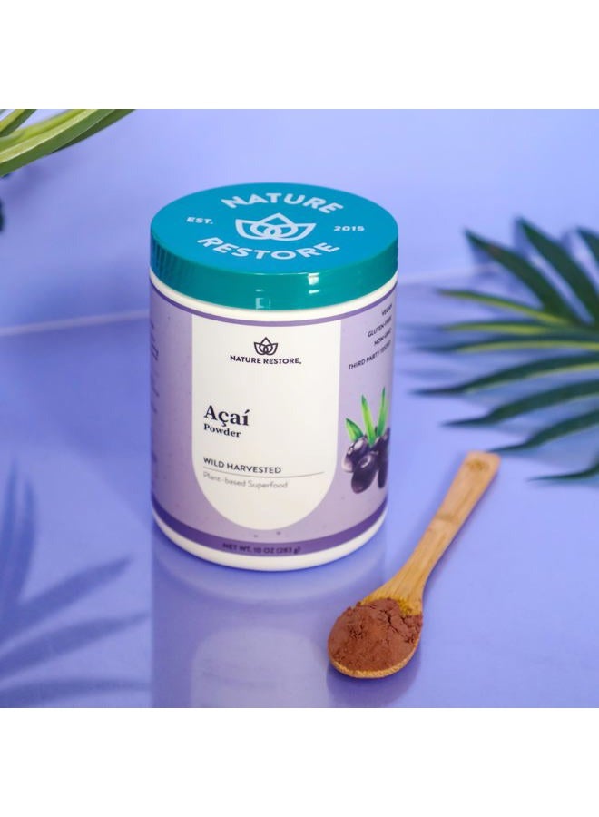 Nature Restore Wild Harvested Acai Berry Powder, 10 Ounces, Non GMO, Gluten Free, Brazilian Wild Grown - Image 2