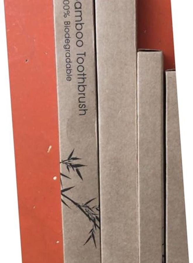 فرشاة أسنان قابلة للتحلل من الخيزران بشعيرات ناعمة للكبار بتصميم مريح باللون الأصفر - Image 3