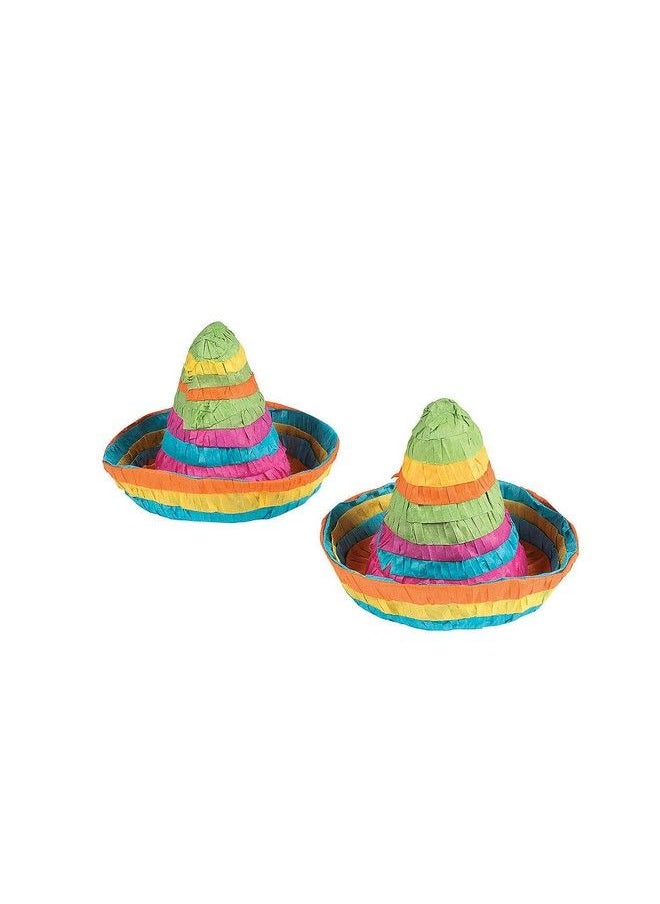 Fun Express Mini Sombrero Pinata For Cinco De Mayo Party Decor 3 Pieces  - Image 1