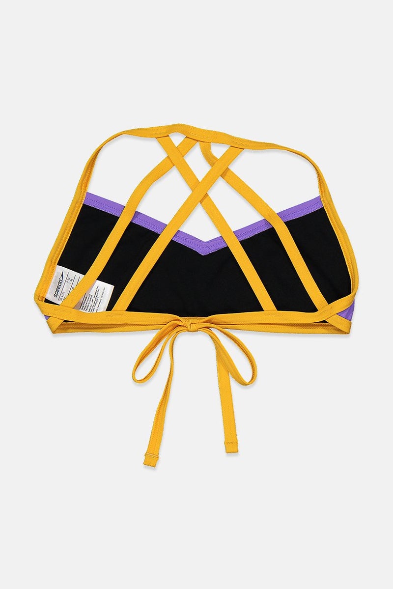 speedo Women Non,Padded Non,Wire Bikini Top, Purple and Mustard  - Image 2