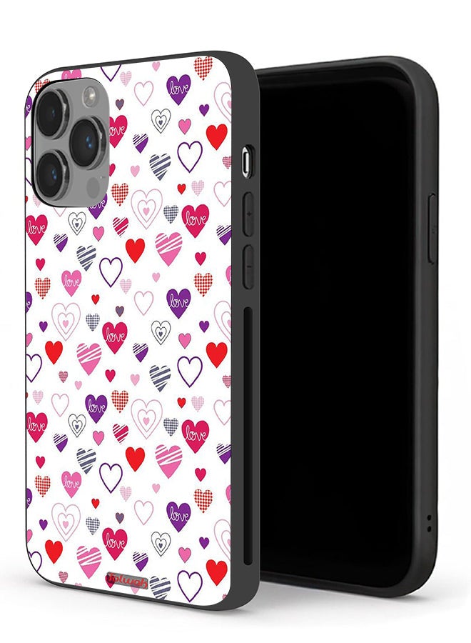 Tolwak Apple iPhone 14 Pro Max Protective Case Hearts Doodle - Image 1