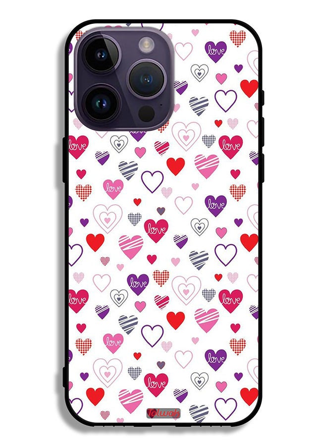 Tolwak Apple iPhone 14 Pro Max Protective Case Hearts Doodle - Image 2