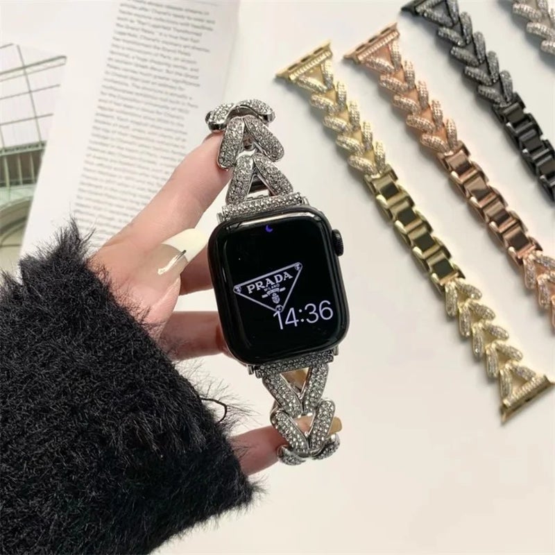 Bluejw Premium Aluminum-Zinc Alloy Diamond Watch Band for iWatch Ultra & Series 4-5, 49mm - Replacement Metal Strap - Image 5