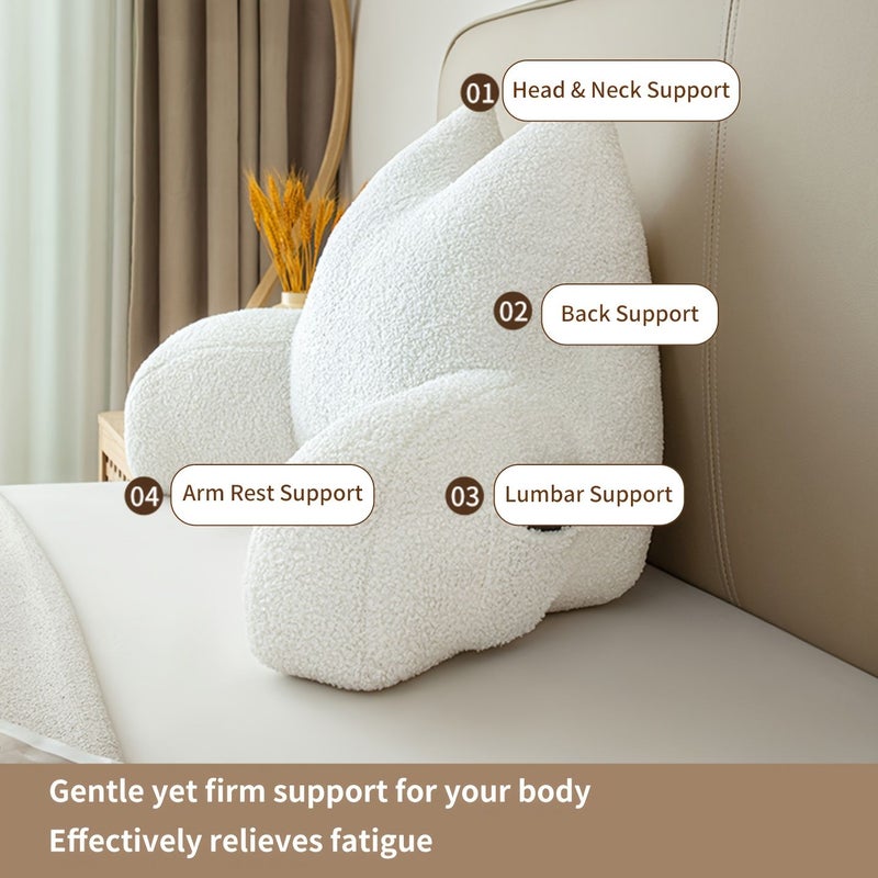 1pc Teddy Plush Cat Ear Lumbar Pillow Pink 33 46 Inch Soft Skin Friendly Fluffy Sofa Cushion High Elastic Support Non Deforming Bed Decoration - Image 4