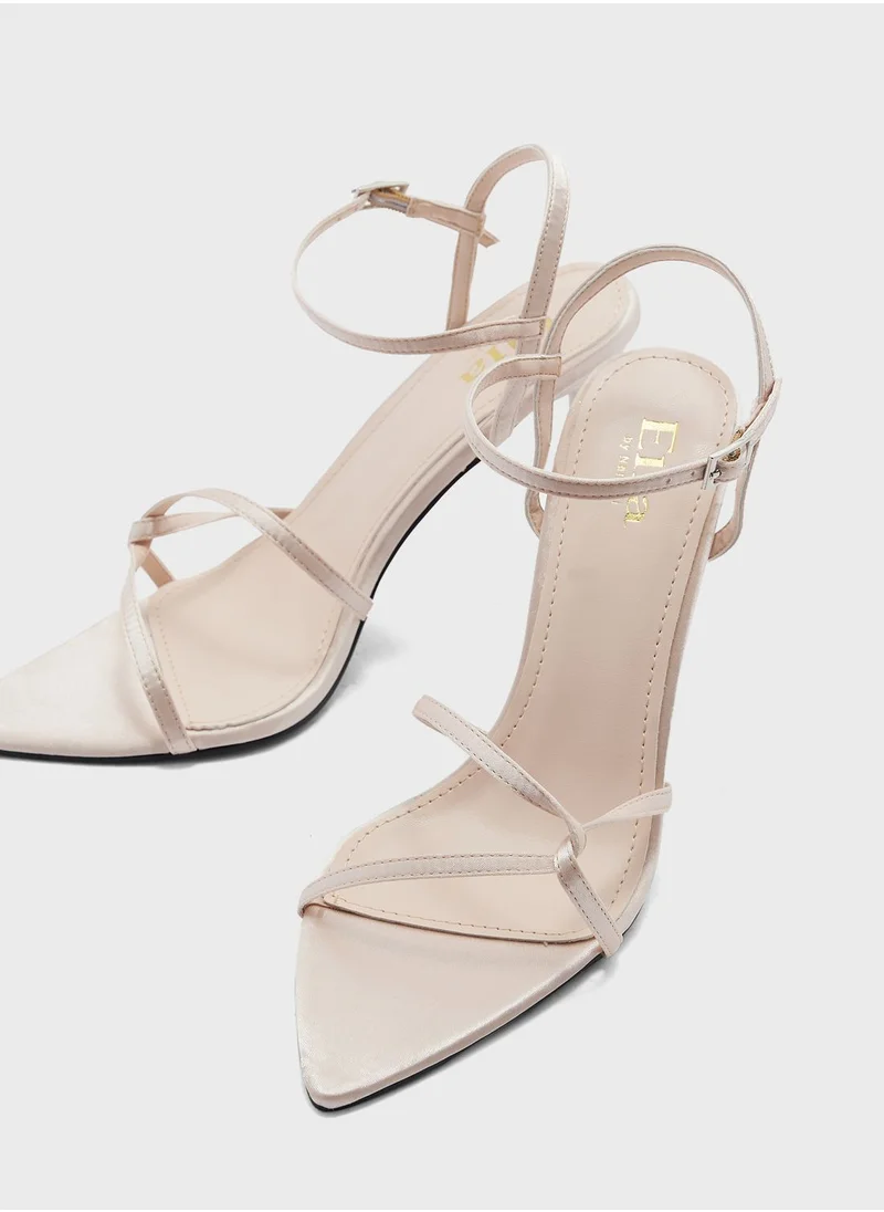ايلا Pointed Toe Cross Strap High Heel Sandal