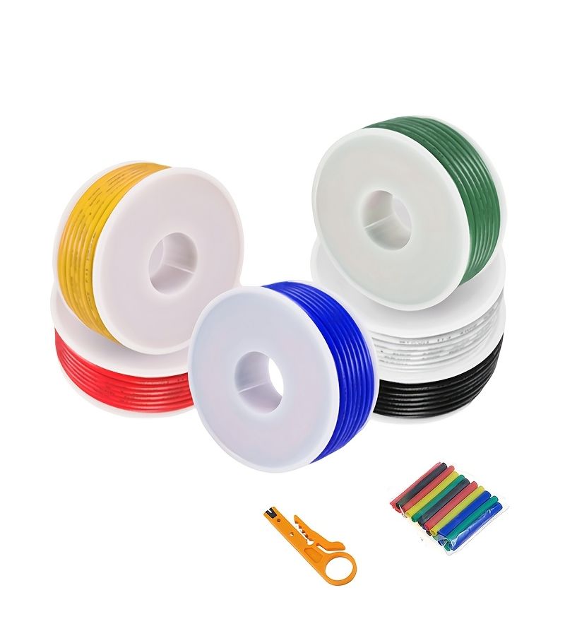 16 26Awg Pvc Electrical Wire Kit 5 Colors Red Black Yellow Blue Green - Image 2