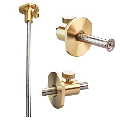 MKC Wheel Marking Gauge Kit with 2 Extra Cutter Wheels and Screws, Small Anti Roll Brass Head, Metric Micro Adjuster Ruler, Woodworking Tools Scriber for Woodworking - Image 5