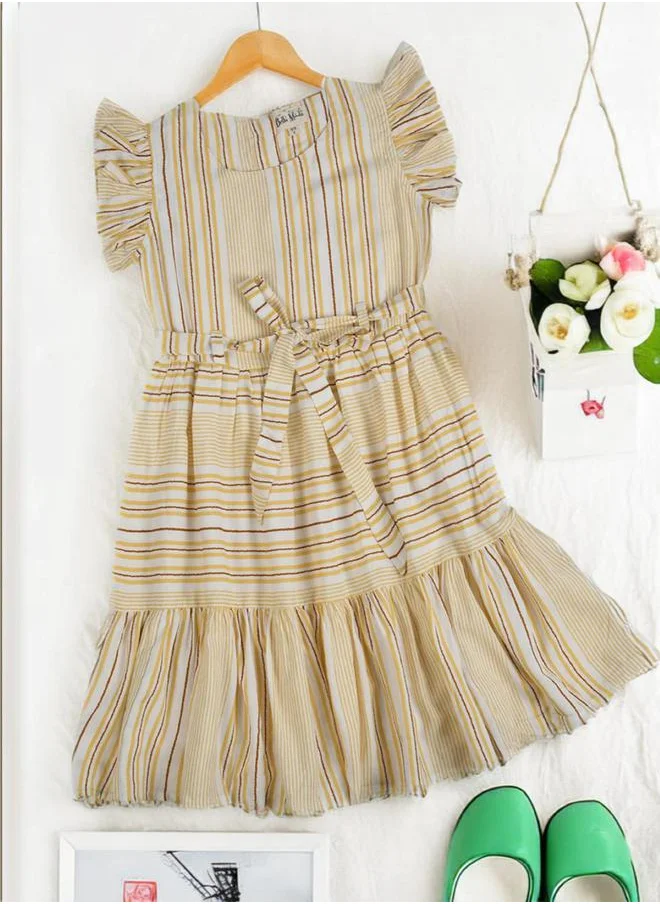 بيلا مودا Striped Button Detail Dress