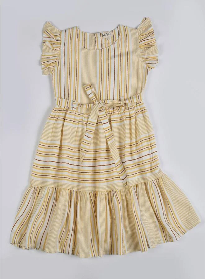 BELLA MODA Striped Ruffle Dress
