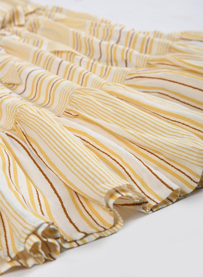 بيلا مودا فستان مخطط بكشكش - Image 4