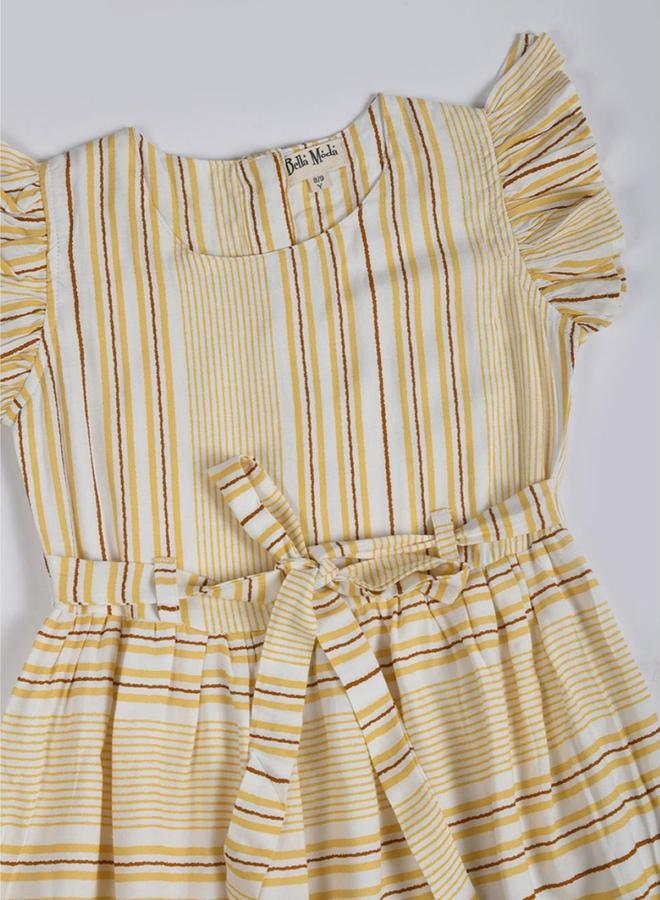 بيلا مودا فستان مخطط بكشكش - Image 3