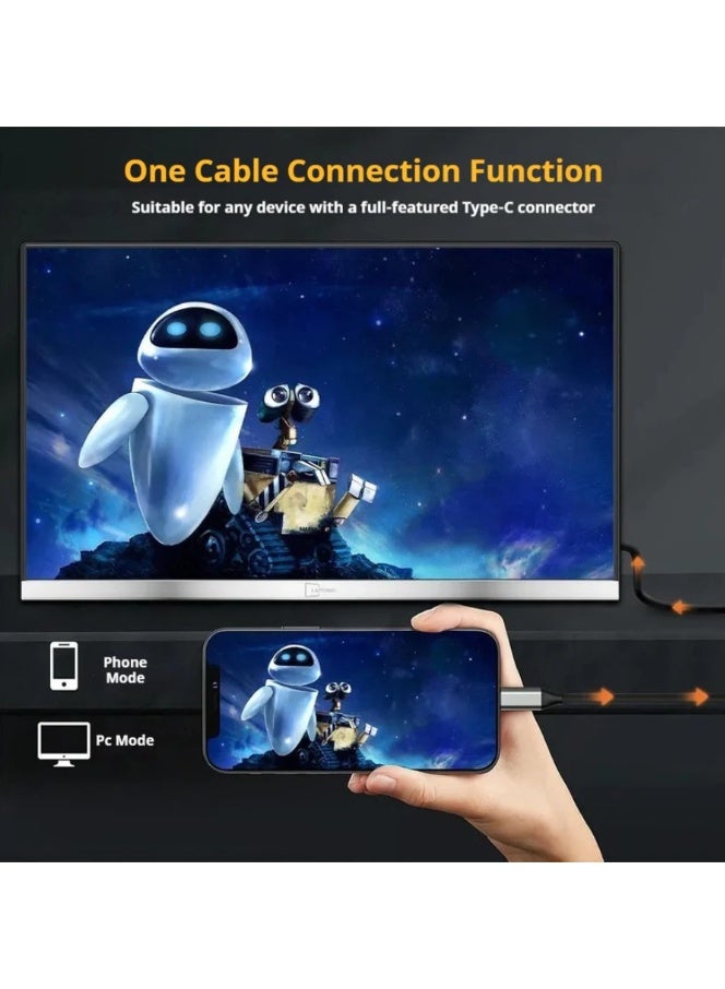 ڤي2كوم شاشة محمولة V2COM مقاس 15.6 بوصة P4 بدقة Full HD IPS مع منفذ USB-C/HDMI شاشة خارجية فائقة النحافة للابتوب، الكمبيوتر، الألعاب والسفر - Image 4