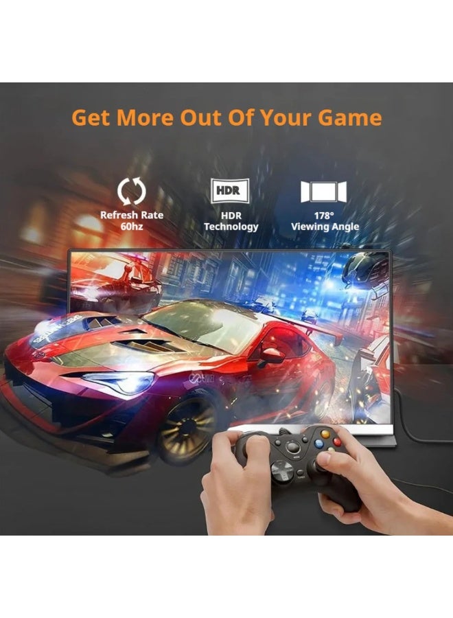 ڤي2كوم شاشة محمولة V2COM مقاس 15.6 بوصة P4 بدقة Full HD IPS مع منفذ USB-C/HDMI شاشة خارجية فائقة النحافة للابتوب، الكمبيوتر، الألعاب والسفر - Image 2