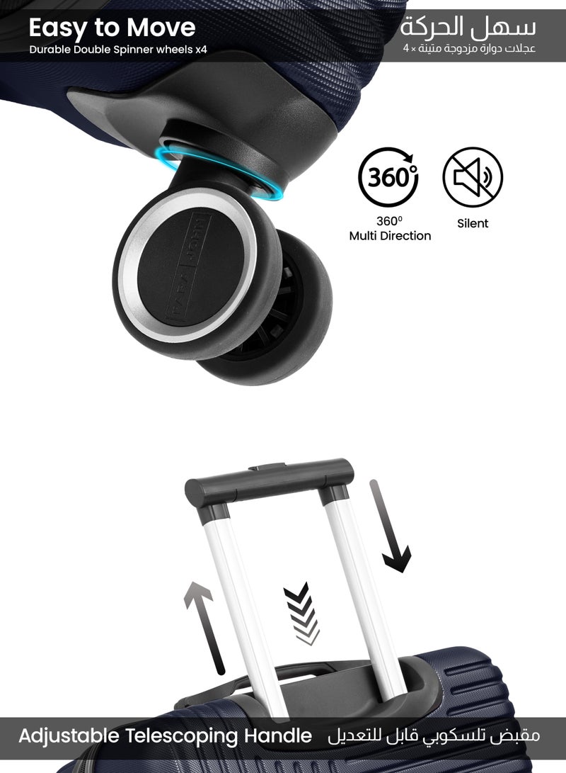 PARAJOHN حقيبة دوارة ذات جوانب صلبة ABS خفيفة الوزن تم فحصها في حقيبة عربة بقفل - Image 3