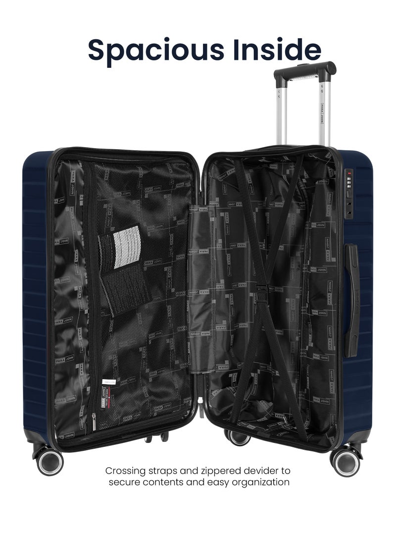 Lightweight ABS Hard Side 8 Spinner Wheels Luggage checked-in Trolley Bag with Lock 24 inch - Navy Blue - pzsku/ZD55AD06839BDF12A8781Z/45/_/1729331256/ed227d7a-506b-4c39-9bd7-a7ccfb30fc2d