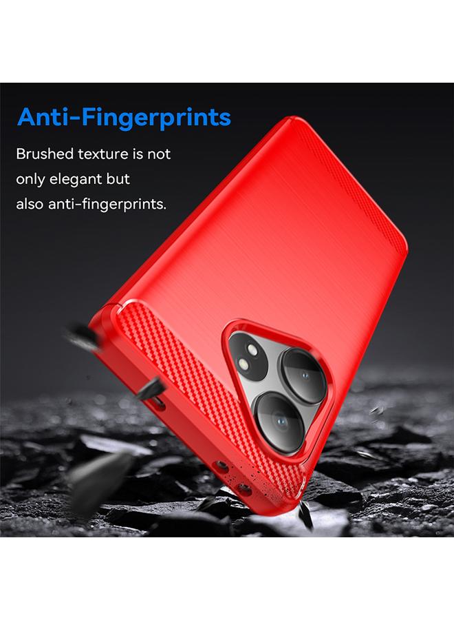 اس-توب جراب لهاتف Realme GT 6T مصنوع من ألياف الكربون وملمس ناعم من مادة TPU - Image 3