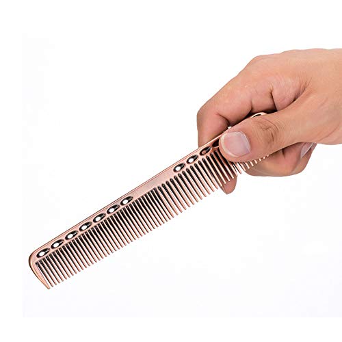 wweenuo 2 pcs Stainless Steel Hair Combs Anti Static Styling Comb Hairdressing Barbers Combs (Rose Gold) - Image 5