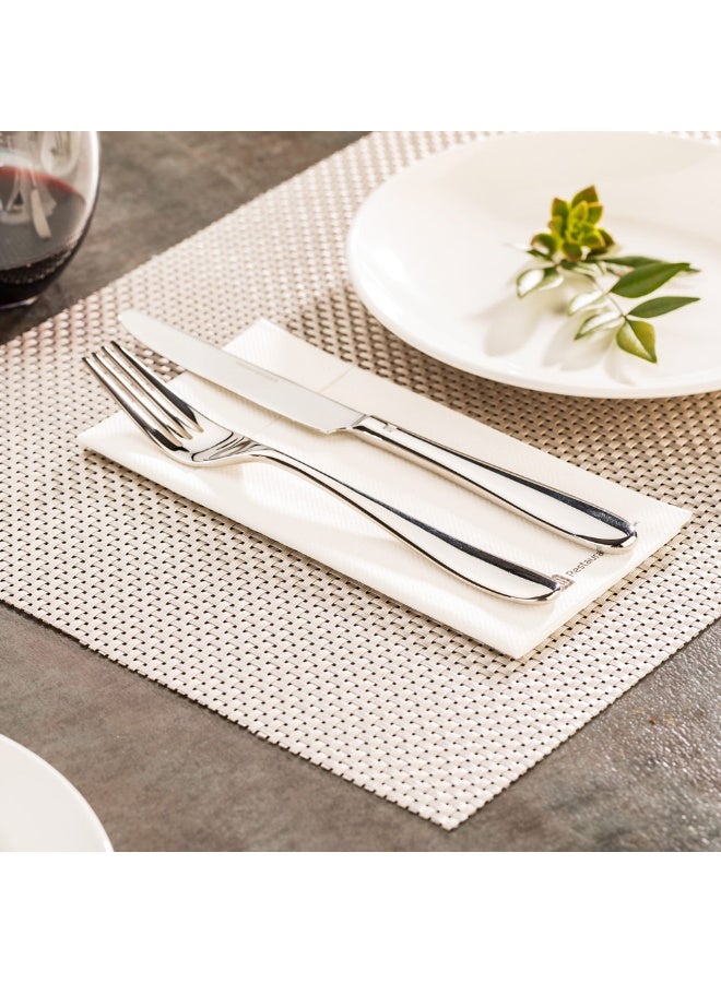 Restaurantware Amalfi 16 x 12 Inch Plastic Placemats, Set Of 6 Basketweave Outdoor Placemats - Heat Tolerant, No Stain, Metallic Silver Vinyl Table Placemats, Waterproof, Easy To Clean - Image 3