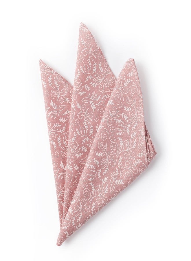 Jacob Alexander Men's Floral Pocket Square Handkerchief - Dusty Rose - Image 2