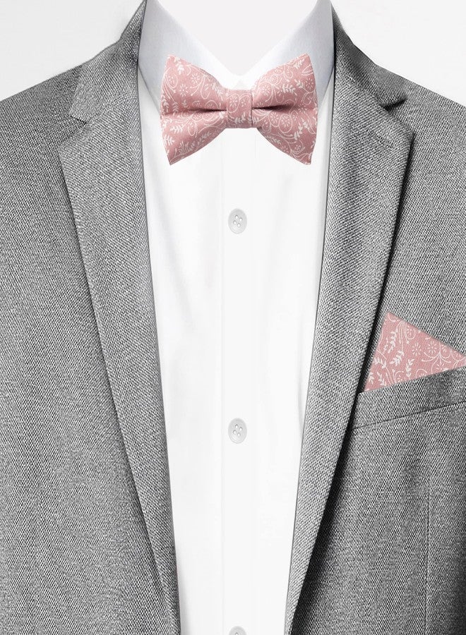 Jacob Alexander Men's Floral Pocket Square Handkerchief - Dusty Rose - Image 3