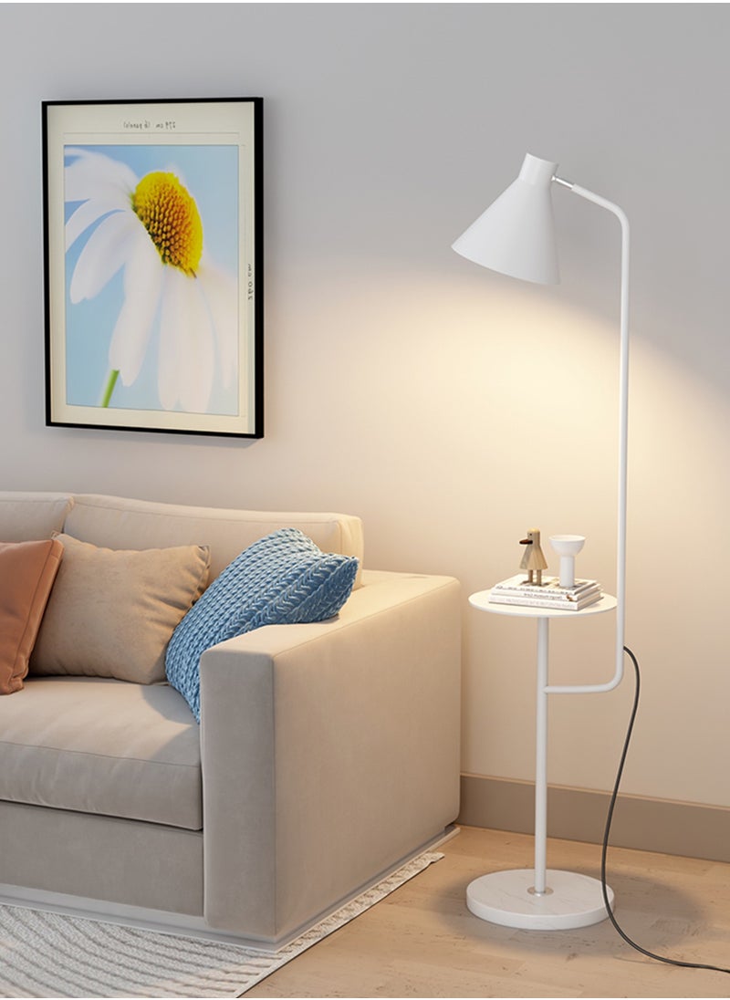 Onelight Nordic INS Tricolor Dimming Floor Lamp With Shelf Elegant Iron Art LED Coffee Table Standing Lamp For Living Room Bedroom Sofa Side Floor Lighting With Shelf White 28x28x150 centimeter  - Image 1