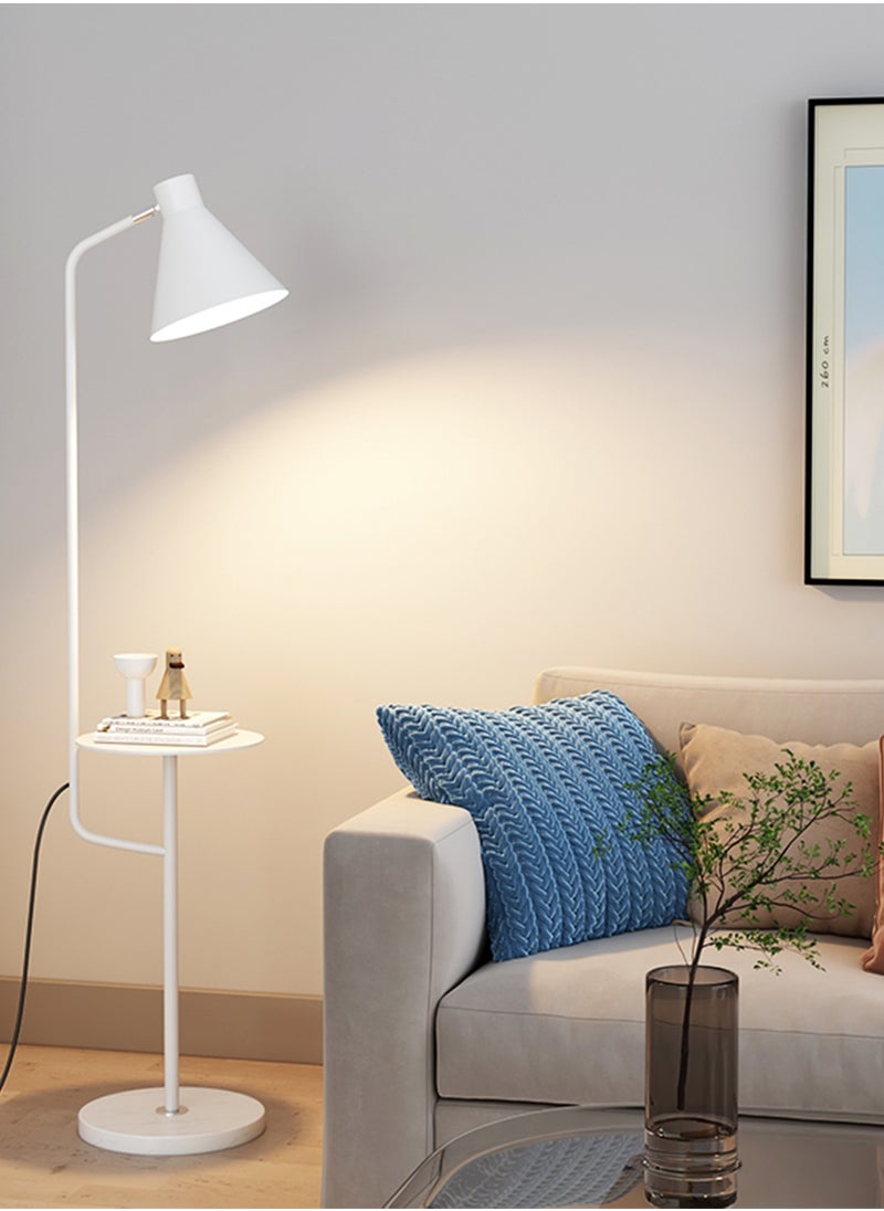 Onelight Nordic INS Tricolor Dimming Floor Lamp With Shelf Elegant Iron Art LED Coffee Table Standing Lamp For Living Room Bedroom Sofa Side Floor Lighting With Shelf White 28x28x150 centimeter  - Image 2