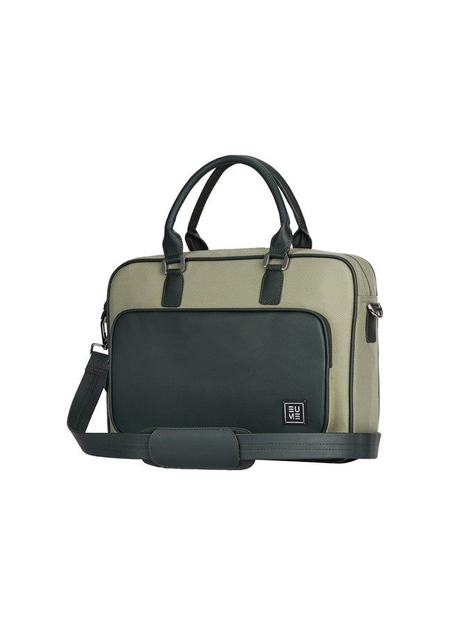 EUME EUME Executive Laptop Bag for Men | Office Bag for Men & Women | With Padded Compartment | Vegan Leather & Nylon Fabric | Fits Up to 15.6" Laptop & MacBook, 15L, Georgian Forest Green  - Image 1