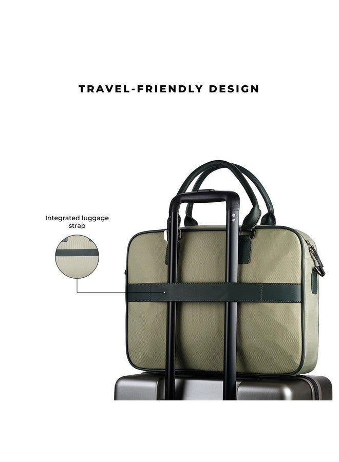 EUME EUME Executive Laptop Bag for Men | Office Bag for Men & Women | With Padded Compartment | Vegan Leather & Nylon Fabric | Fits Up to 15.6" Laptop & MacBook, 15L, Georgian Forest Green  - Image 5