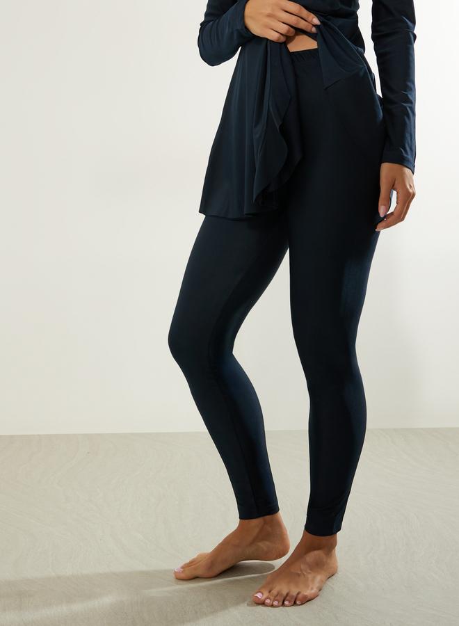 Styli Pack of 2 - Full Sleeve Half Zip Tunic with Ruffle Detail and Leggings Burkini Set - Image 5