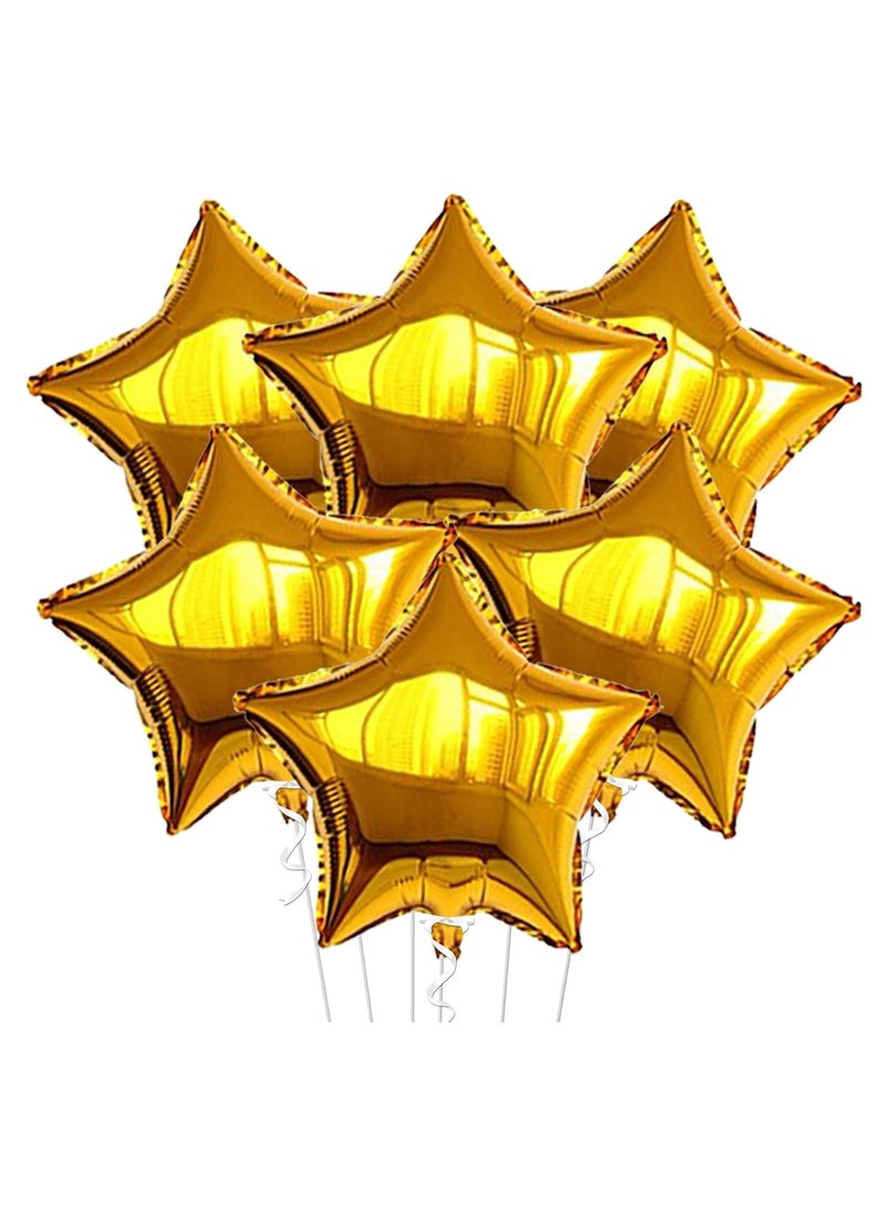KATCHON Gold Star Balloons for Party Decoration - Pack of 6 18 Inch | Twinkle Little Star Gold Foil Balloons for Birthday  - Image 1