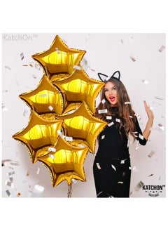 KATCHON Gold Star Balloons for Party Decoration - Pack of 6 18 Inch | Twinkle Little Star Gold Foil Balloons for Birthday  - Image 3