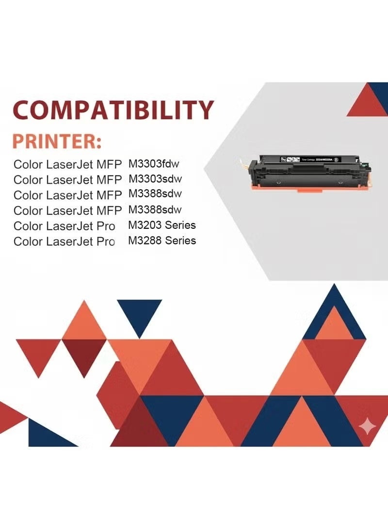 A PLUS APlus 222A W2220A Black Compatible Blue Toner Cartridge Set for HP Color LaserJet Pro M3203, M3303, M3288, M3388 Series - Image 3